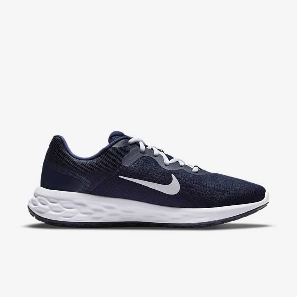 Navy / Obsidian / White Nike Revolution 6 Next Nature Road Men's Running Shoes | NK261RCZ