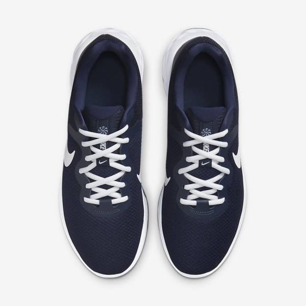 Navy / Obsidian / White Nike Revolution 6 Next Nature Road Men's Running Shoes | NK261RCZ