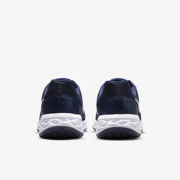 Navy / Obsidian / White Nike Revolution 6 Next Nature Road Men's Running Shoes | NK261RCZ