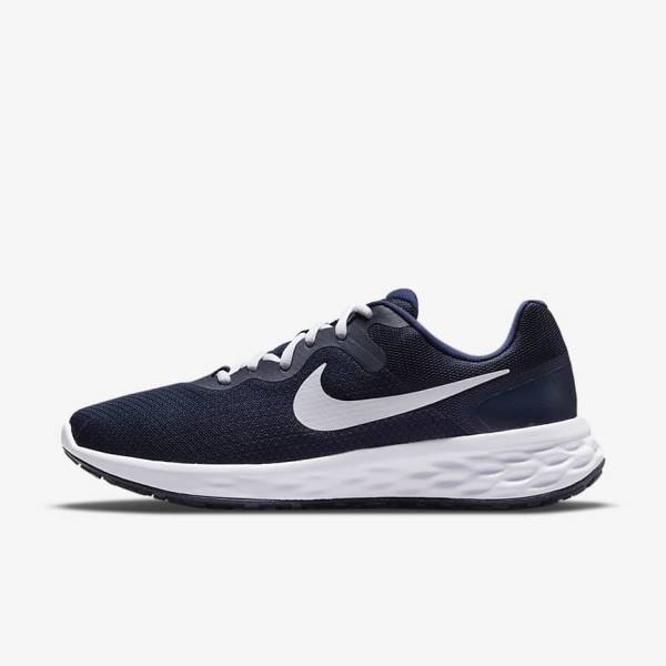 Navy / Obsidian / White Nike Revolution 6 Next Nature Road Men\'s Running Shoes | NK261RCZ