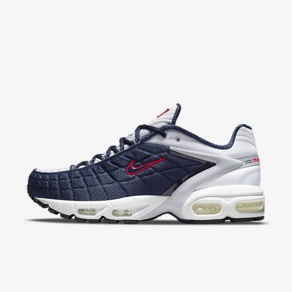 Navy / Platinum / White / Red Nike Air Max Tailwind V SP Men\'s Sneakers | NK038APC