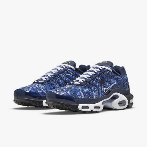 Navy / White / Black / Navy Nike Air Max Plus Men's Sneakers | NK179OGX