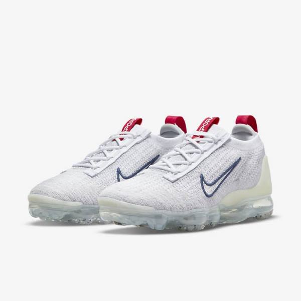 Navy / White Nike Air VaporMax 2021 Flyknit Women's Sneakers | NK693JEO