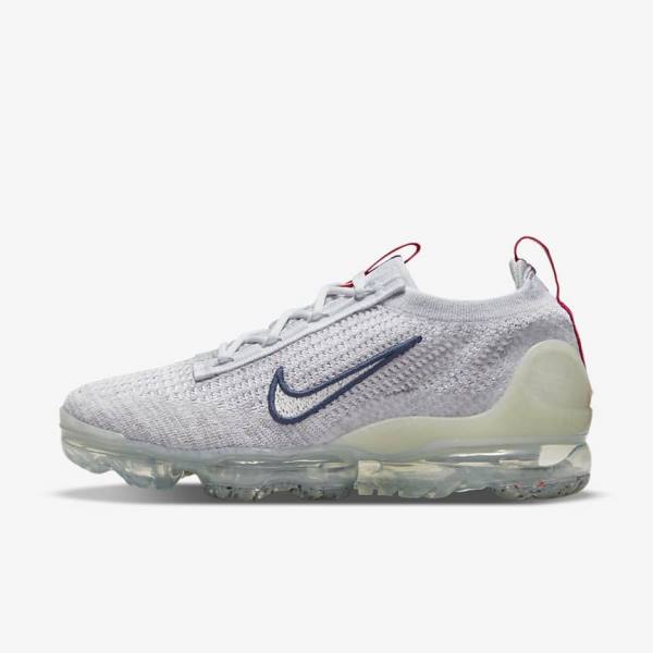 Navy / White Nike Air VaporMax 2021 Flyknit Women\'s Sneakers | NK693JEO