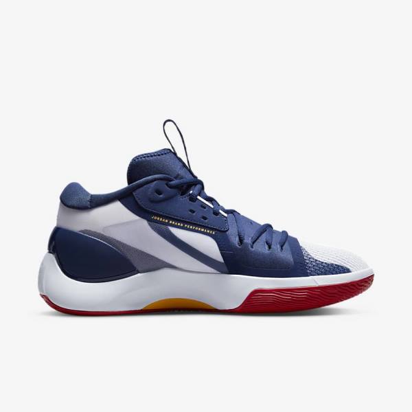 Navy / White / Red / Gold Nike Jordan Zoom Separate Men's Jordan Shoes | NK851GSW