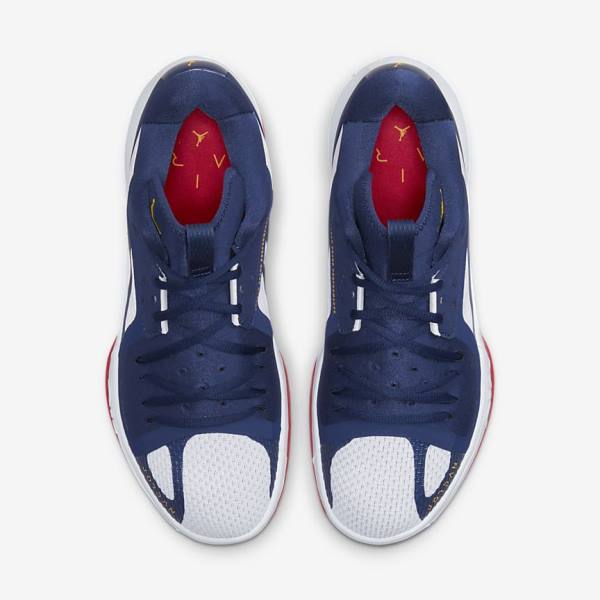 Navy / White / Red / Gold Nike Jordan Zoom Separate Men's Jordan Shoes | NK851GSW