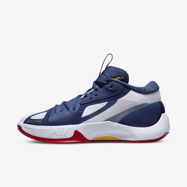 Navy / White / Red / Gold Nike Jordan Zoom Separate Men\'s Jordan Shoes | NK851GSW