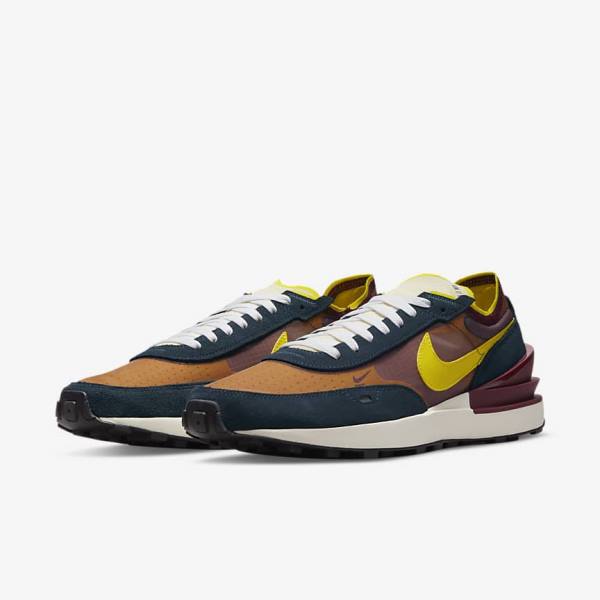 Navy / White / Yellow Nike Waffle One SE Men's Sneakers | NK631CHU