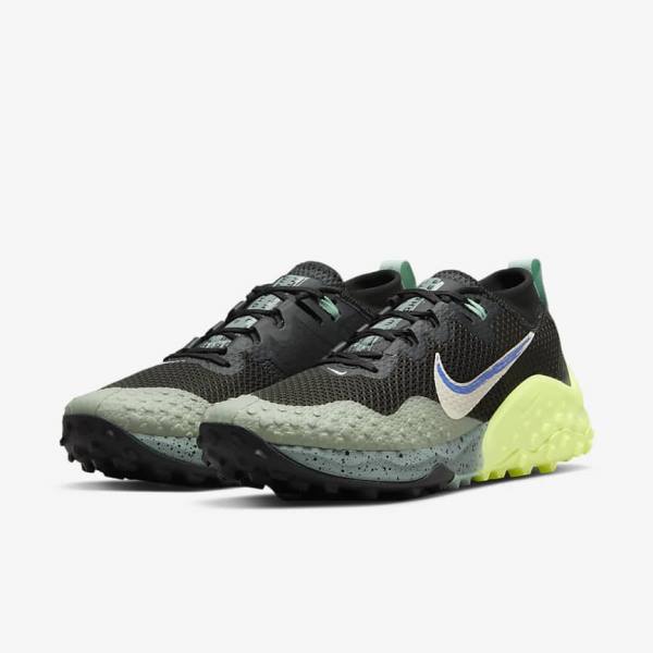 Olive / Light Lemon Nike Wildhorse 7 Trail Women's Running Shoes | NK031MVK