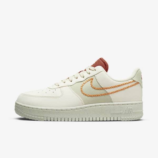 Olive / Yellow Nike Air Force 1 07 Low Women\'s Sneakers | NK185MQJ