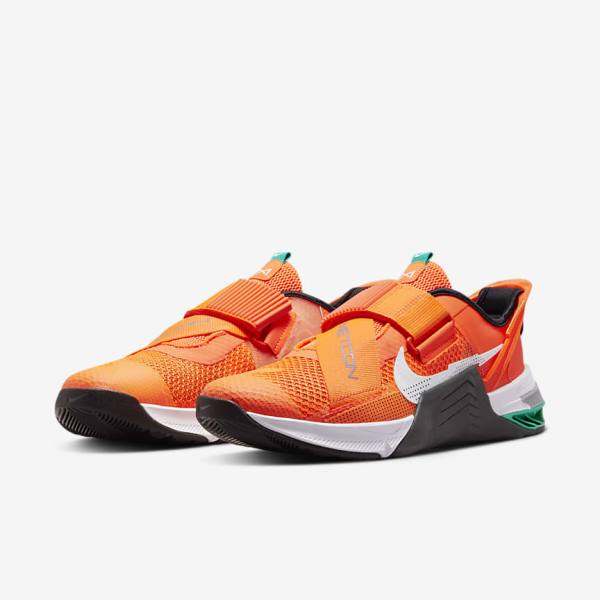 Orange / Dark Grey / Turquoise / White Nike Metcon 7 FlyEase Women's Training Shoes | NK109MXB