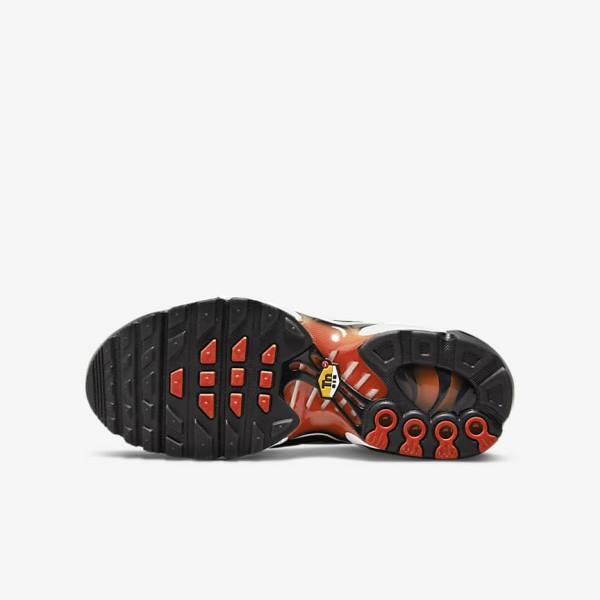 Orange / Gold / Black Nike Air Max Plus Older Kids' Sneakers | NK713EVD