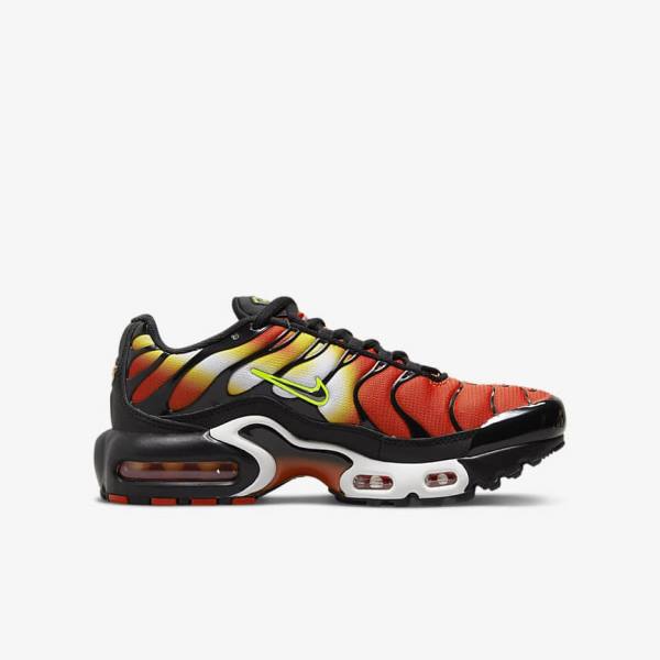 Orange / Gold / Black Nike Air Max Plus Older Kids' Sneakers | NK713EVD