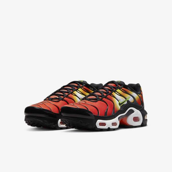 Orange / Gold / Black Nike Air Max Plus Older Kids' Sneakers | NK713EVD