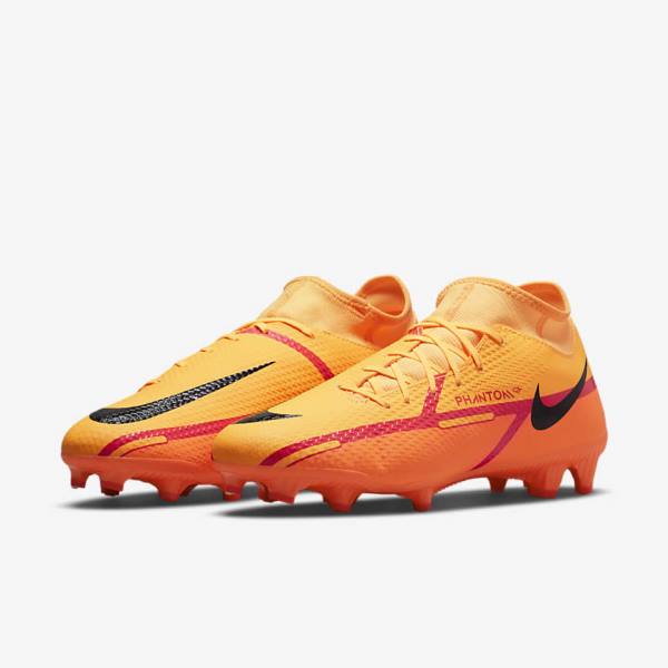 Orange / Light Red / Black Nike Phantom GT2 Academy Dynamic Fit MG Multi-Ground Men's Football Shoes | NK128PDW