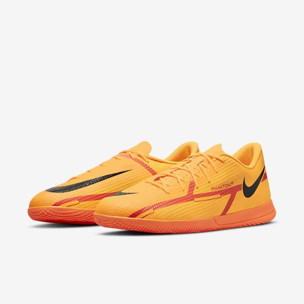 Orange / Light Red / Black Nike Phantom GT2 Club IC Indoor Court Women's Football Shoes | NK185RGY