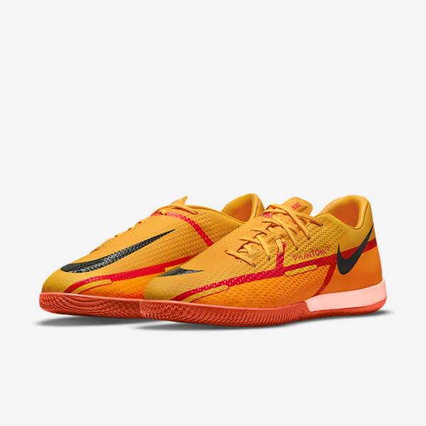 Orange / Light Red / Black Nike Phantom GT2 Academy IC Indoor-Court Men's Football Shoes | NK209RSU