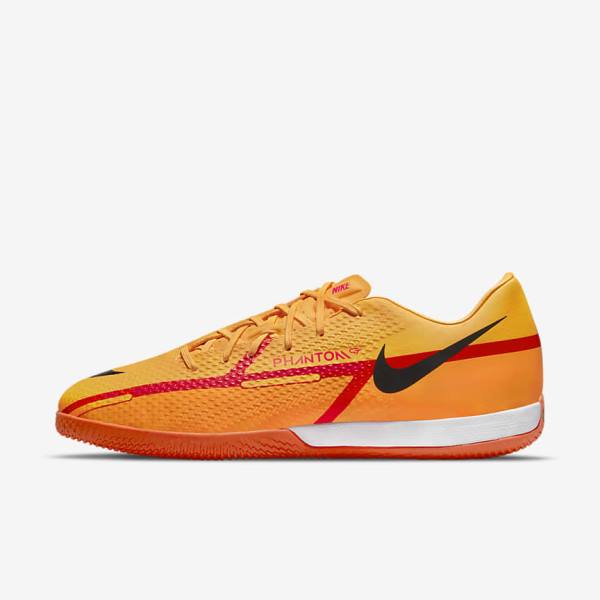 Orange / Light Red / Black Nike Phantom GT2 Academy IC Indoor-Court Men\'s Football Shoes | NK209RSU