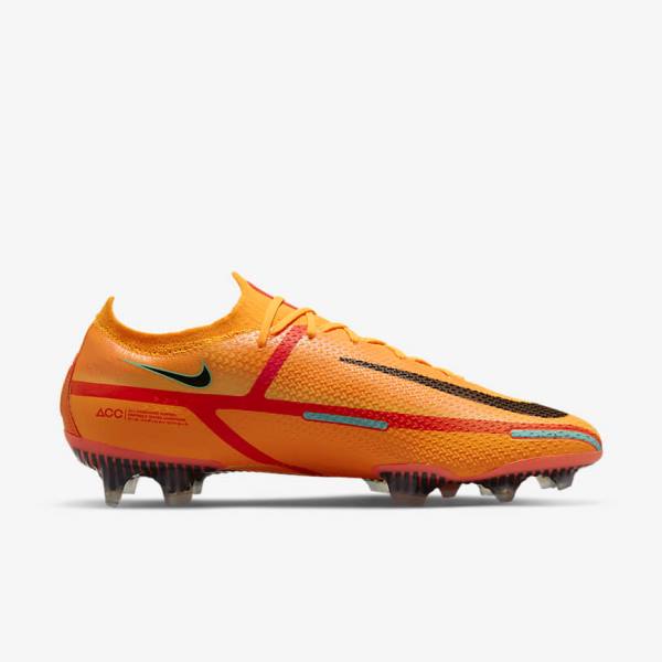 Orange / Light Red / Black Nike Phantom GT2 Elite FG Firm-Ground Women's Football Shoes | NK297LZE