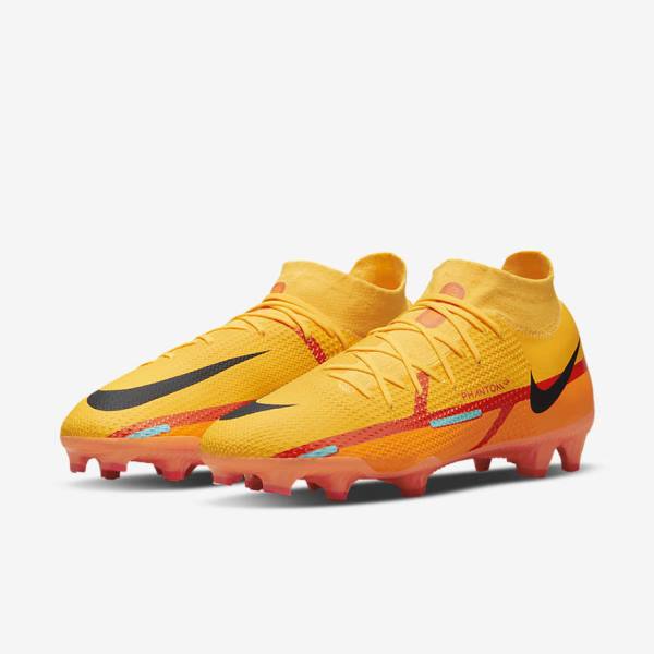 Orange / Light Red / Black Nike Phantom GT2 Pro Dynamic Fit FG Firm-Ground Women's Football Shoes | NK503RNM