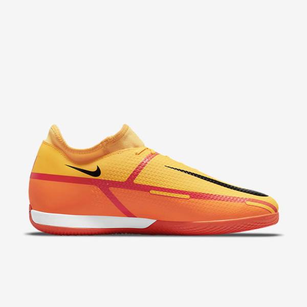 Orange / Light Red / Black Nike Phantom GT2 Academy Dynamic Fit IC Indoor Court Men's Football Shoes | NK705ZJO