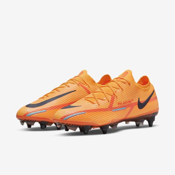 Orange / Light Red / Black Nike Phantom GT2 Elite SG-Pro AC Soft-Ground Men's Football Shoes | NK708YVC