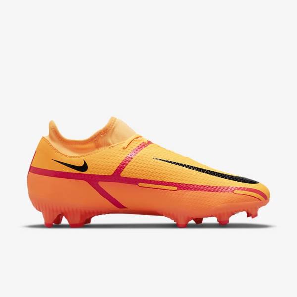 Orange / Light Red / Black Nike Phantom GT2 Academy Dynamic Fit MG Multi-Ground Women's Football Shoes | NK750AWE