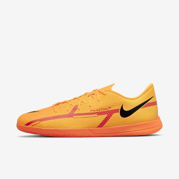 Orange / Light Red / Black Nike Phantom GT2 Club IC Indoor Court Men\'s Football Shoes | NK768YGQ