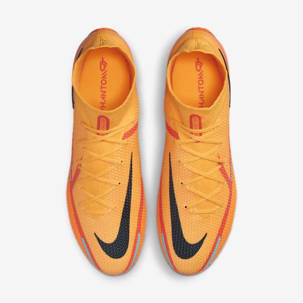 Orange / Light Red / Black Nike Phantom GT2 Dynamic Fit Elite AG-Pro Artificial-Grass Men's Football Shoes | NK816KDQ