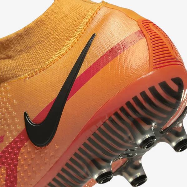 Orange / Light Red / Black Nike Phantom GT2 Dynamic Fit Elite AG-Pro Artificial-Grass Men's Football Shoes | NK816KDQ