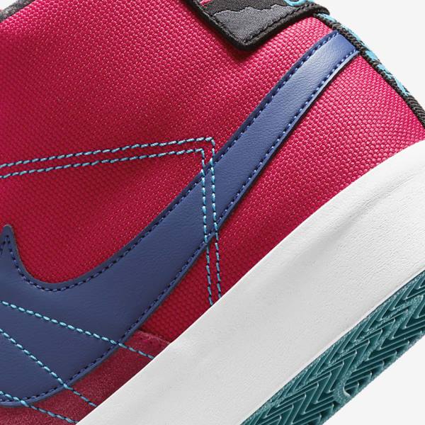 Pink / Blue / Royal Blue Nike SB Zoom Blazer Mid Premium Women's Skate Shoes | NK147BZW