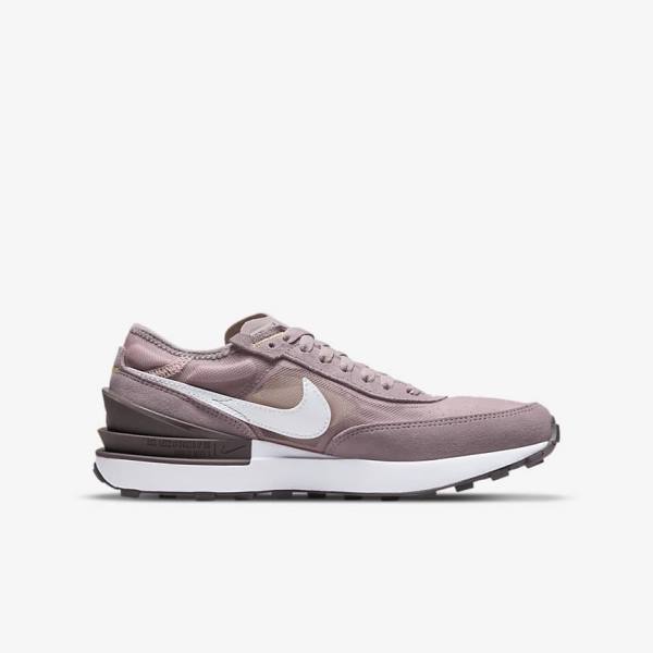 Pink / Light Purple / White Nike Waffle One Older Kids' Sneakers | NK257DGF