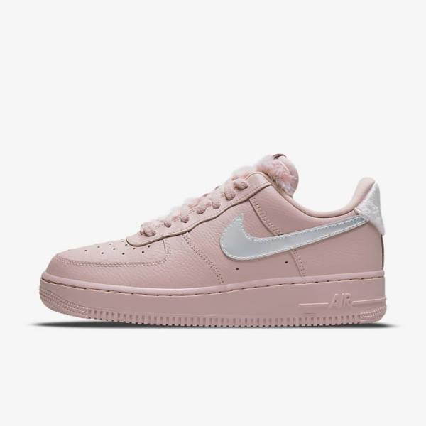 Pink / Metal Silver Nike Air Force 1 07 Women\'s Sneakers | NK293NZX