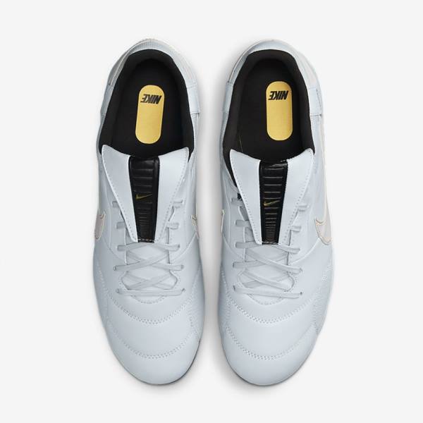 Platinum / Black / Metal Gold / White Nike The Premier 3 SG-PRO Anti-Clog Traction Soft-Ground Men's Football Shoes | NK413ZAY