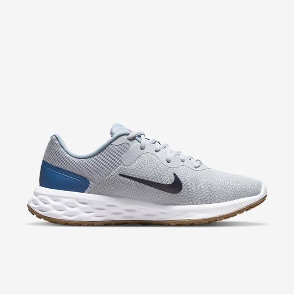 Platinum / Dark Blue / Blue Nike Revolution 6 Next Nature Road Men's Running Shoes | NK319LWR