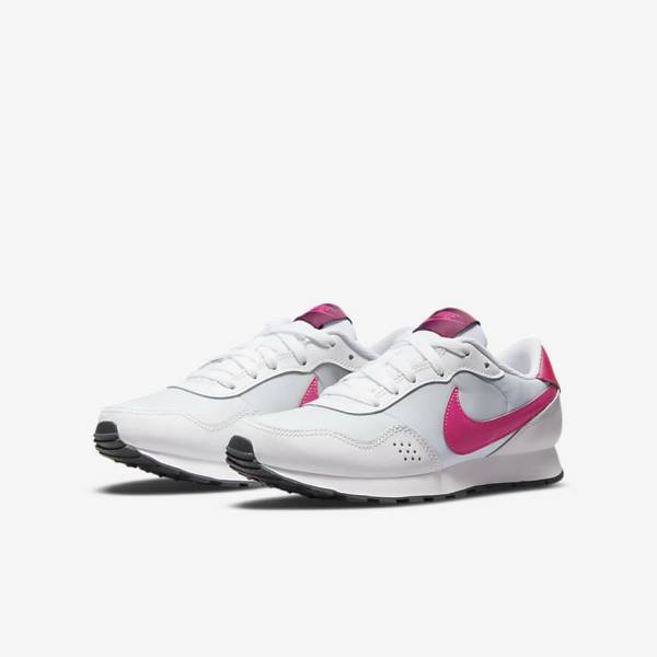 Platinum / Dark Grey / Pink Nike MD Valiant Older Kids' Sneakers | NK146LIR