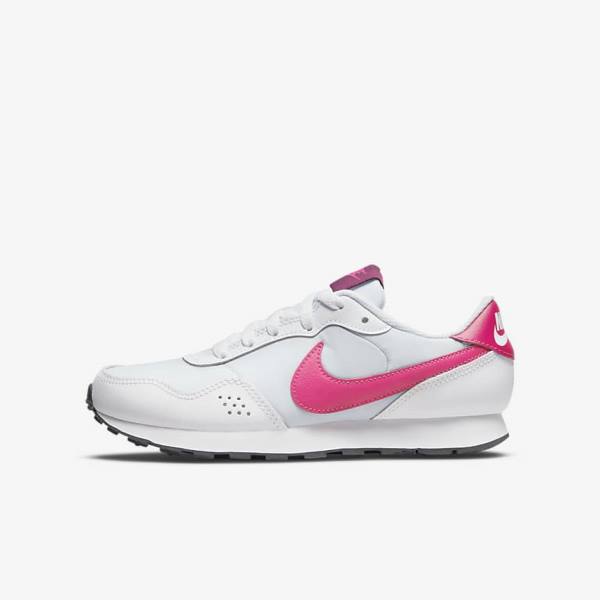 Platinum / Dark Grey / Pink Nike MD Valiant Older Kids\' Sneakers | NK146LIR