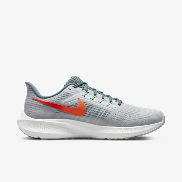 Platinum / Orange Nike Air Zoom Pegasus 39 Road Men's Running Shoes | NK490UBM