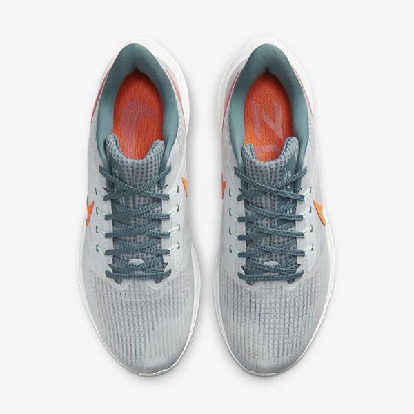 Platinum / Orange Nike Air Zoom Pegasus 39 Road Men's Running Shoes | NK490UBM