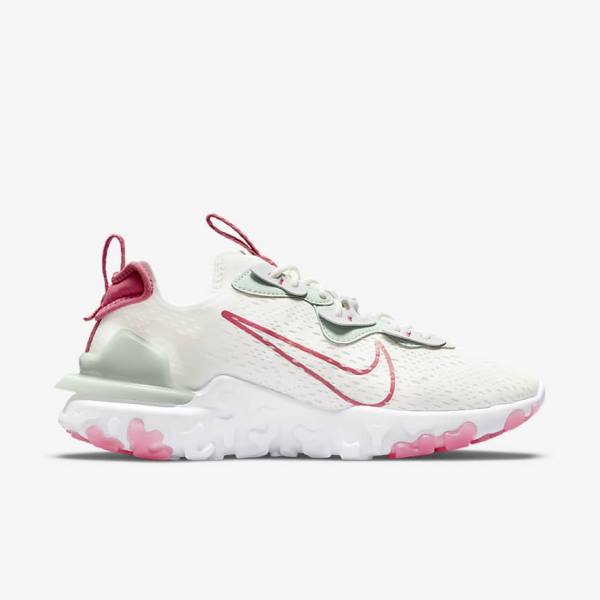 Platinum / Pink Nike React Vision Women's Sneakers | NK934GIQ