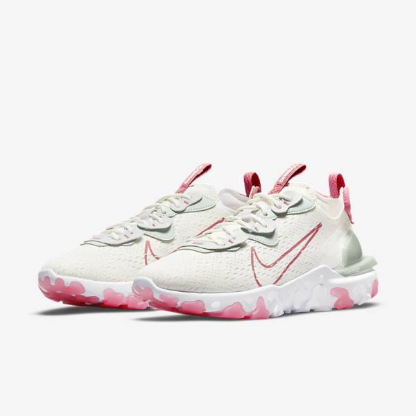 Platinum / Pink Nike React Vision Women's Sneakers | NK934GIQ