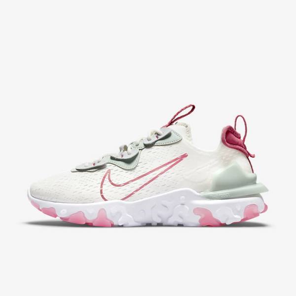 Platinum / Pink Nike React Vision Women\'s Sneakers | NK934GIQ