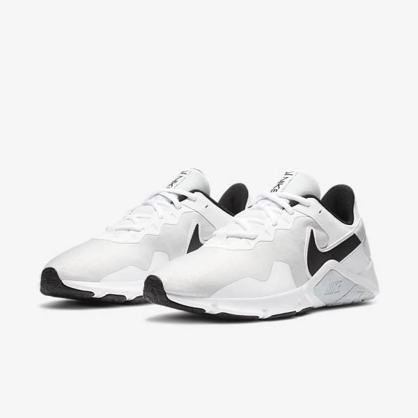 Platinum / White / Black Nike Legend Essential 2 Men's Training Shoes | NK089MXD