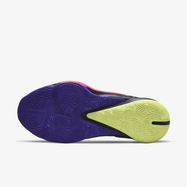 Purple / Pink / Purple / Light Lemon Nike Zoom Freak 3 Men's Basketball Shoes | NK901ABN