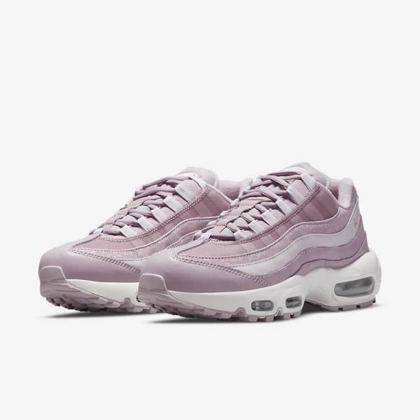 Purple / White / Metal Silver Nike Air Max 95 Women's Sneakers | NK218QYP