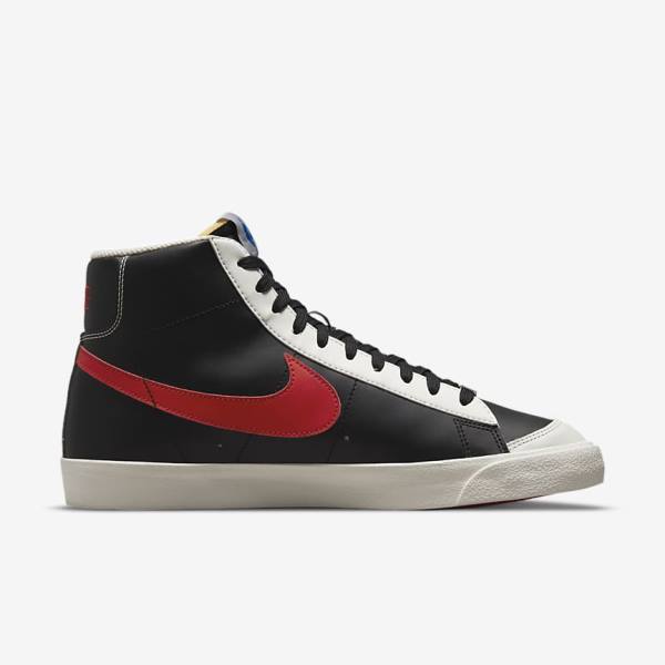 Red / Black Nike Blazer Mid 77 EMB Men's Sneakers | NK075ZSX