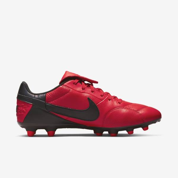 Red / Black Nike The Premier 3 FG Firm-Grounds Men's Football Shoes | NK783RWI