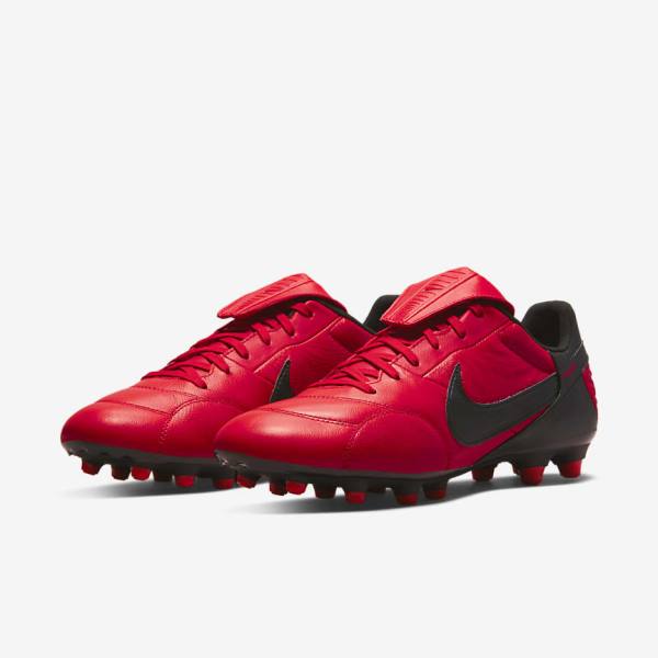 Red / Black Nike The Premier 3 FG Firm-Grounds Men's Football Shoes | NK783RWI