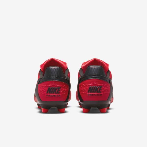 Red / Black Nike The Premier 3 FG Firm-Grounds Men's Football Shoes | NK783RWI