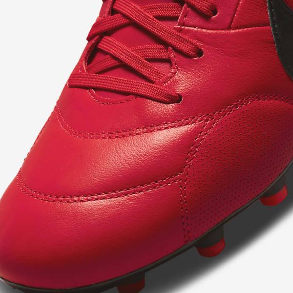 Red / Black Nike The Premier 3 FG Firm-Grounds Men's Football Shoes | NK783RWI